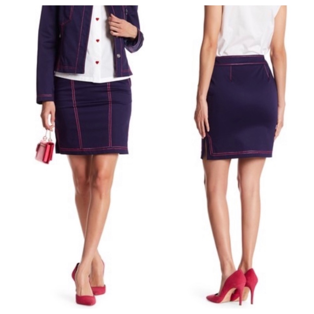 LOVE Moschino Blue & Pink Pencil Skirt sz 8